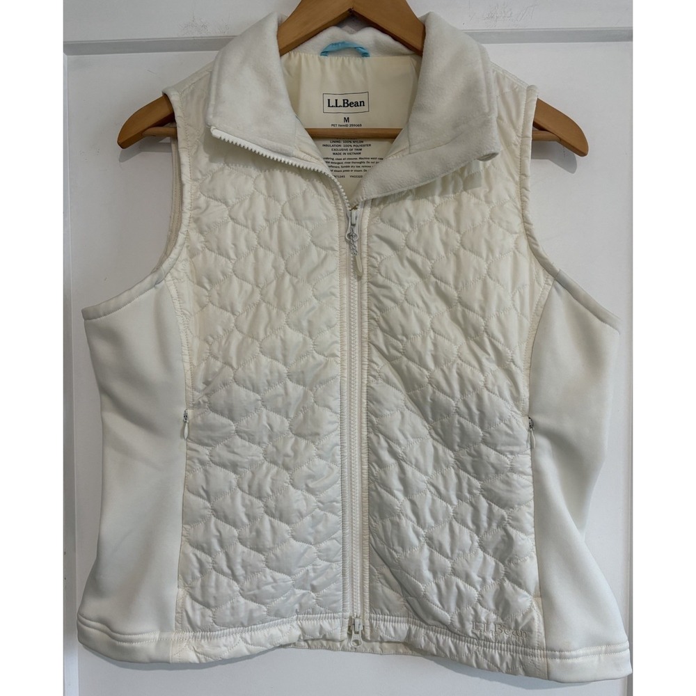 LL Bean Womens Equestrian Quilted Vest Blue Green Plaid Lining Insulated Med
